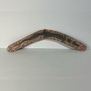 Australian Vintage Boomerang - Authentically Handmade and Painted with Dot Art